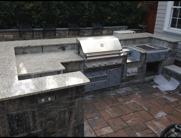 Completed outdoor kitchen and grill